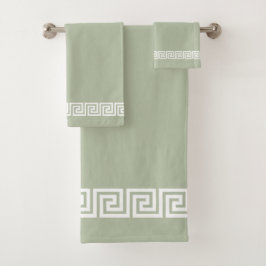 Elegante Griekse patroon op salie groen Bad Handdoek