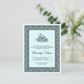 Elegante Griekse stijl Border Aqiqah Kaart (Staand voorkant)