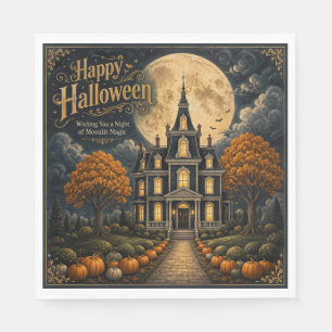 Elegante Griezelen Manor Halloween Servet