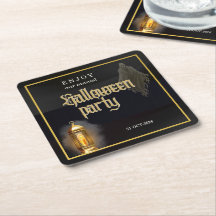 Elegante Griezelen Zwarte Gouden Lantaarn Hallowee