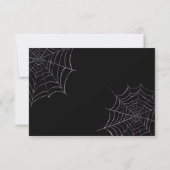 Elegante Griezelfloraal Spinnenweb RSVP Kaartje (Achterkant)