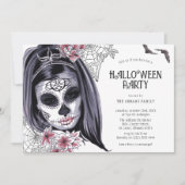 Elegante griezelige gemaskerde dame | Halloweenfee Kaart (Voorkant)