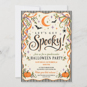 Elegante griezelige Halloweenfeest golvend frame g Kaart