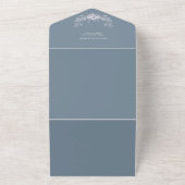 Elegante grijs-blauw Classic Wedding Invitati All In One Uitnodiging (Buitenkant)