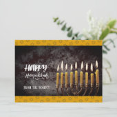 Elegante Grijs en Goud Chanoeka Menorah Kaart (Staand voorkant)