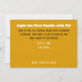 Elegante Grijs en Goud Chanoeka Menorah Kaart (Achterkant)