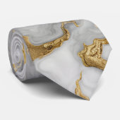 Elegante grijs goud marmer stropdas (Opgerold)