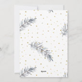 Elegante grijs gouden bes tak waterverf bloem feestdagenkaart (Achterkant)