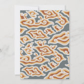 Elegante Grijs & Gouden Golven Monogram Huwelijk Kaart (Achterkant)