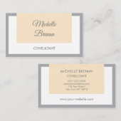 Elegante grijs & pastelroze visitekaartje (Voorkant / Achterkant)