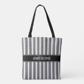 Elegante grijs witte verticale strepen tote bag (Achterkant)