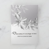 Elegante Grijs Zilveren Bloemen Sympathie Kaart (Binnen)