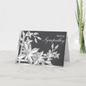 Elegante Grijs Zilveren Bloemen Sympathie Kaart (Voorkant)