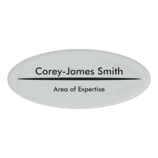 Elegante Grijs Zwart Professionele Expertise & Ova Naambadge (Voorkant)