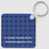 Elegante grijsblauwe Sleutelhanger met Monogram (Achterkant)