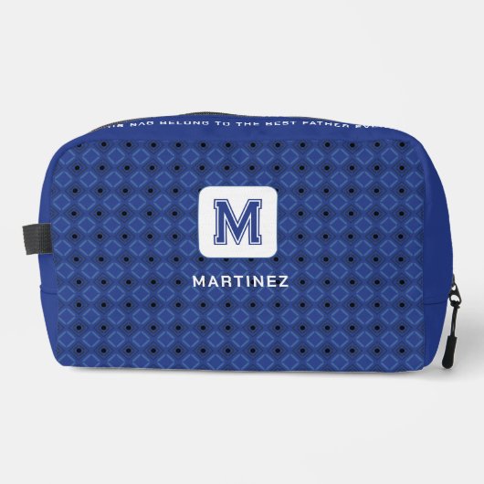 Elegante grijsblauwe toilettas voor Man/vader Toilettasje (Voorkant)