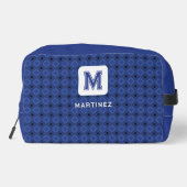 Elegante grijsblauwe toilettas voor Man/vader Toilettasje (Achterkant)