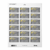Elegante grijsgele snaarlampjes adresetiketten etiket (Full Sheet)