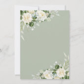 Elegante Grijsgroene Bloemen 40e Verjaardag Kaart (Achterkant)