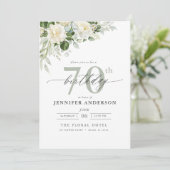 Elegante Grijsgroene Bloemen 70ste Verjaardag Kaart (Staand voorkant)