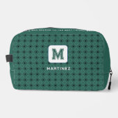 Elegante grijsgroene toilettas voor Man/vader Toilettasje (Voorkant)