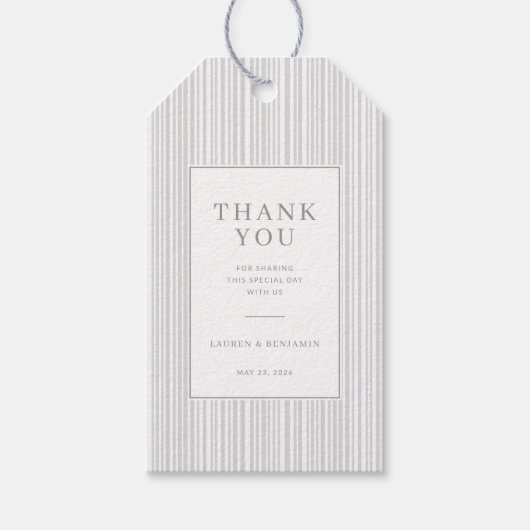 Elegante Grijswaarde Bedankt Label Cadeaulabel (Voorkant)