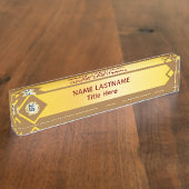 Elegante grijze aangepaste naam naambordje (Zijkant)