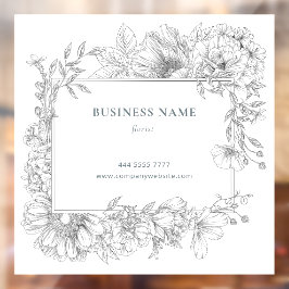 Elegante grijze bloem frame nagel haar salon raamsticker