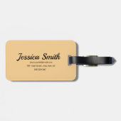 Elegante grijze bloem gepersonaliseerd Bagagelabel (Achterkant horizontaal)