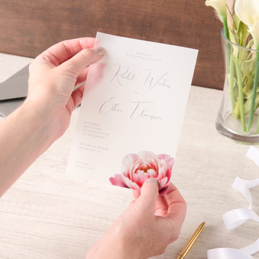 Elegante grijze bloemen uitnodiging (Draagbaar)