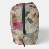 Elegante grijze bloemtas toilettasje (Rechts)