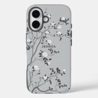 Elegante grijze boom bloesem kunst gepersonaliseer