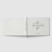 Elegante grijze botanische monogram bruiloft gastenboek (Volledig)