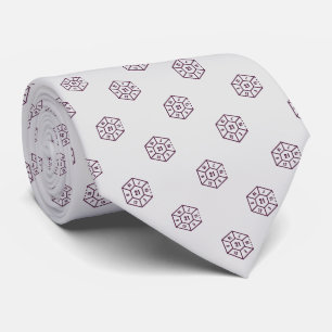 Elegante grijze Bourgondische nummer dobbelstenen Stropdas
