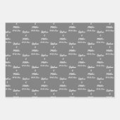Elegante Grijze Bruid Groom Namen Bruiloften Inpakpapier Vel (Voorkant 2)