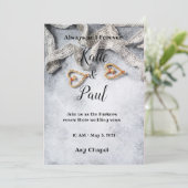 Elegante grijze bruiloft uitnodiging (Staand voorkant)