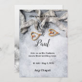 Elegante grijze bruiloft uitnodiging (Voorkant / Achterkant)