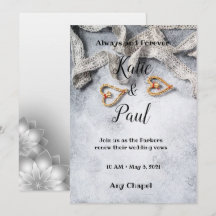 Elegante grijze bruiloft uitnodiging