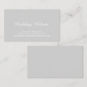 Elegante grijze bruiloft website informatiekaartje (Voorkant / Achterkant)