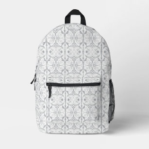 Elegante Grijze Damast Patroon Rugzak