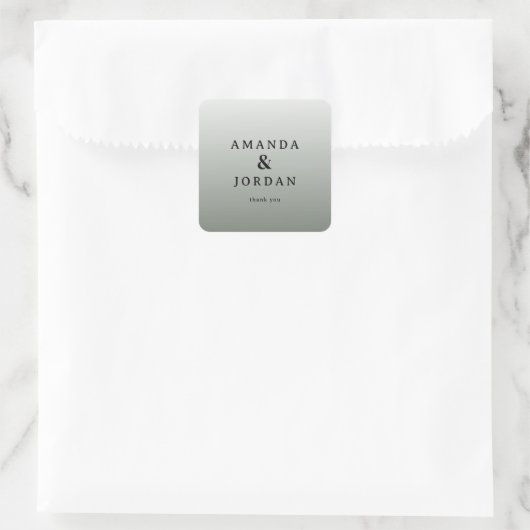 Elegante Grijze Dankbaarheid Vierkante Sticker (Tas)