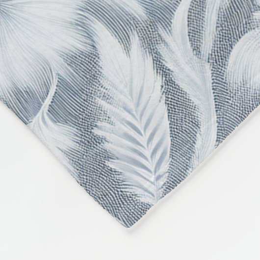 Elegante grijze deken met witte bloemenomtrek (Hoek)