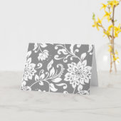 Elegante grijze en witte bloem-notitiekaarten kaart (Gele Bloem)