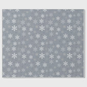 Elegante  Grijze en Witte Sneeuwvlokken Cadeaupapier (Vlak)
