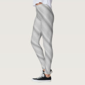 Elegante grijze en witte strepen leggings (Links)