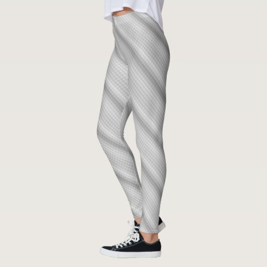 Elegante grijze en witte strepen leggings (Links)