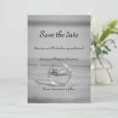 Elegante grijze en zwarte kaart om de datum te res (Staand voorkant)