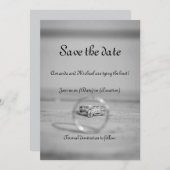 Elegante grijze en zwarte kaart om de datum te res (Voorkant / Achterkant)