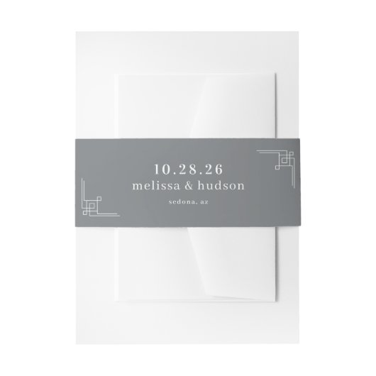 Elegante Grijze Geometrisch Uitnodigingen Wikkel (Voorkant Voorbeeld)