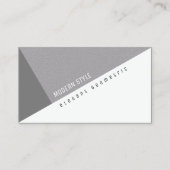 Elegante grijze geometrische moderne stijl visitekaartje (Voorkant)